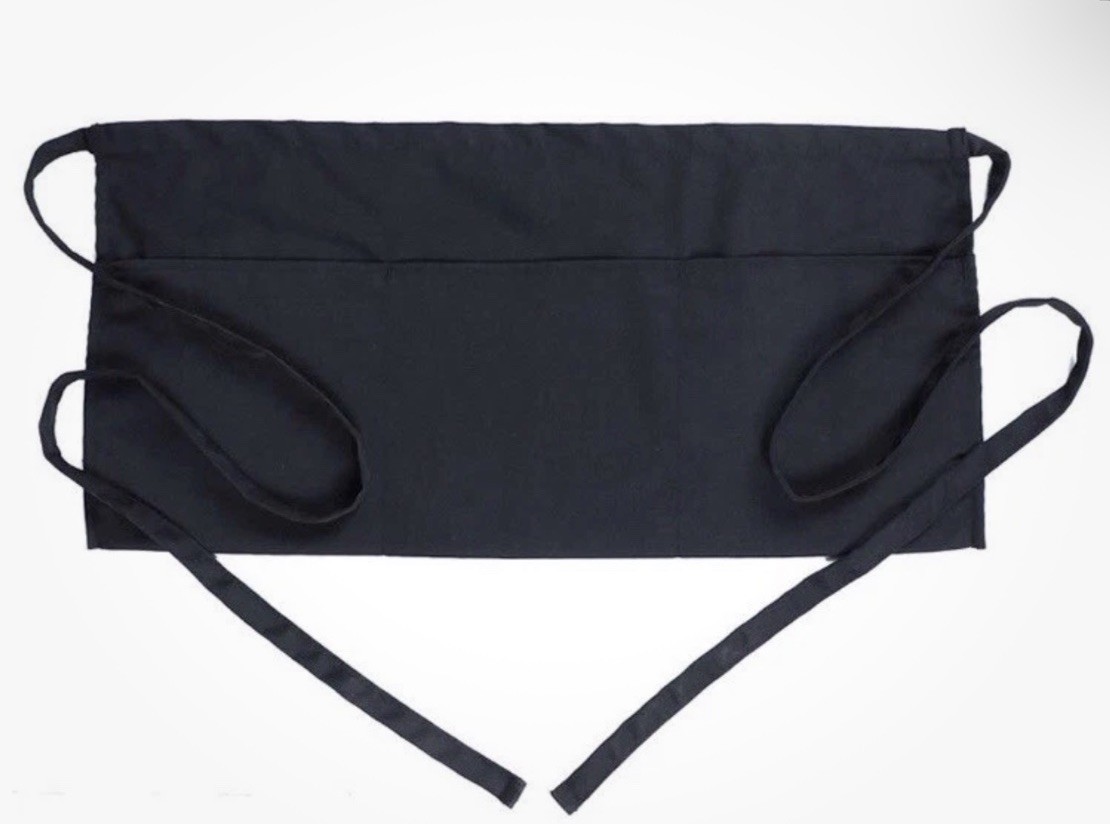 Apron black , 3 pocket ,11” X 25”waist waiter waitress,NWOT