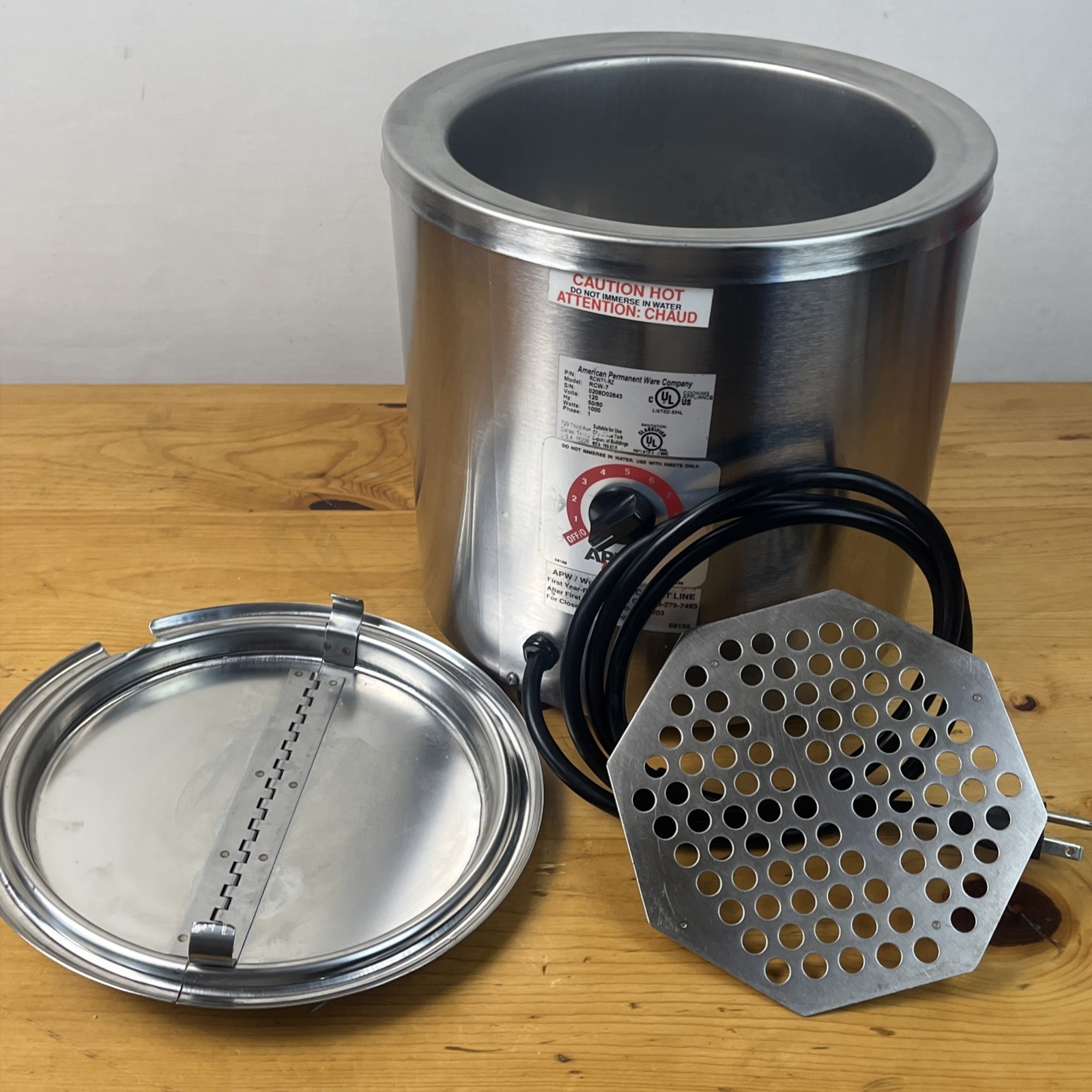 APW Wyott – RCW7 – 7 Qt Round Countertop Cooker/Warmer