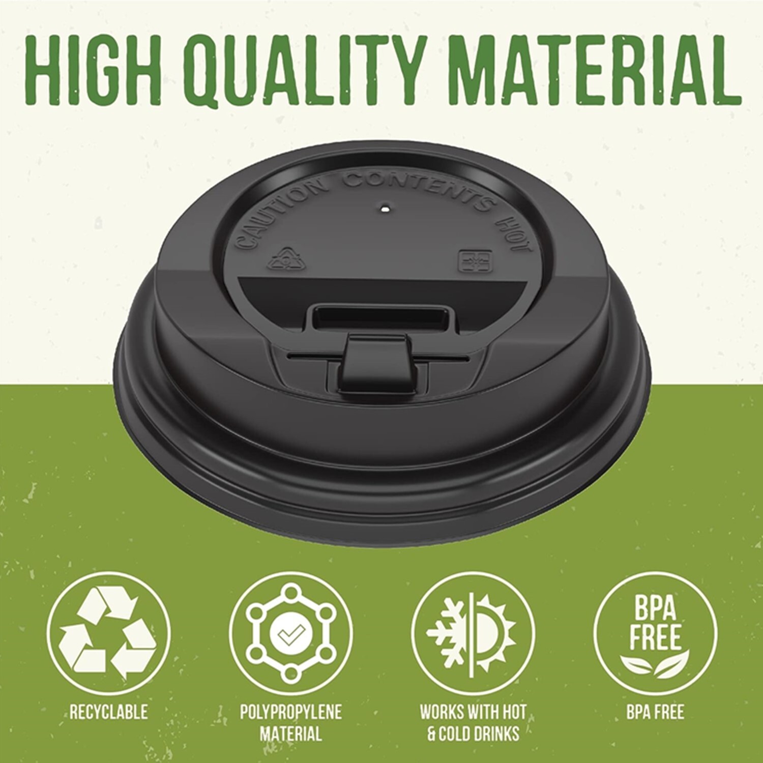 1000 Pack of 8oz Coffee Cup Lids, Anti-Spill Design, Perfect for Travel & Home