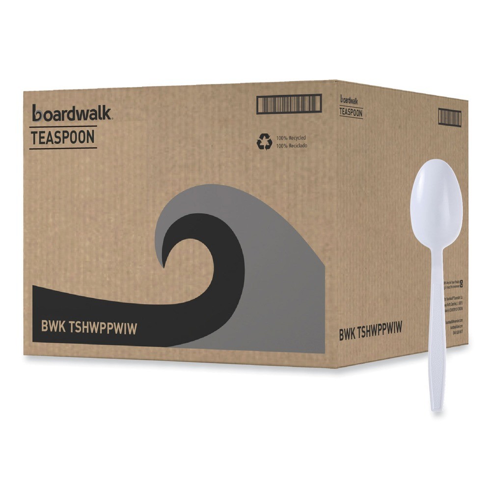 Boardwalk TSHWPPWIW Heavyweight Wrapped Polypropylene White Teaspoon (1k/Ct) New