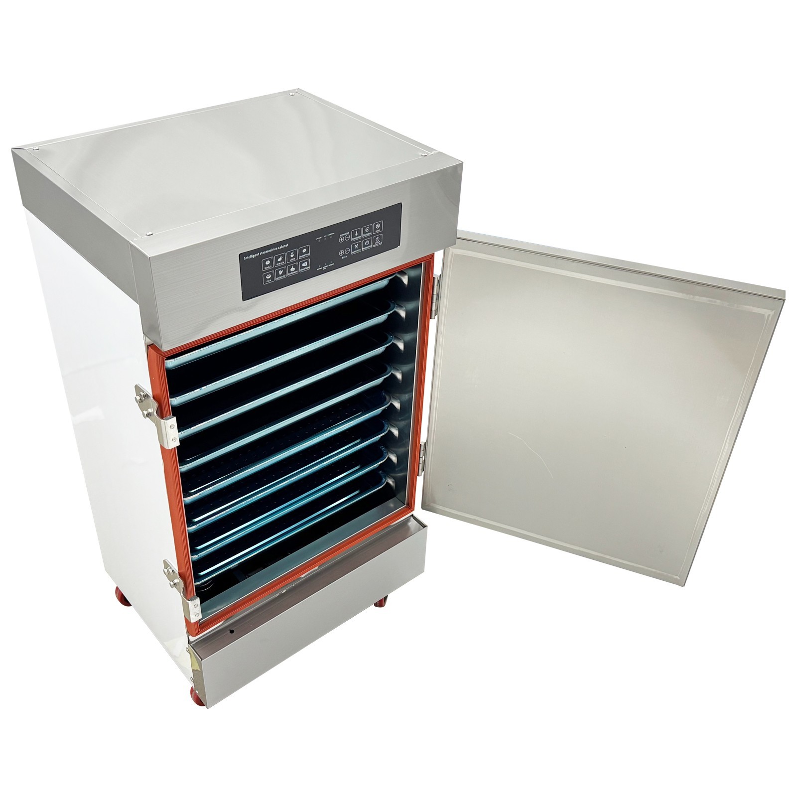 220V 9KW Commercial Intelligent Electric Steaming Cabinet 8Trays Rice SteamerBox