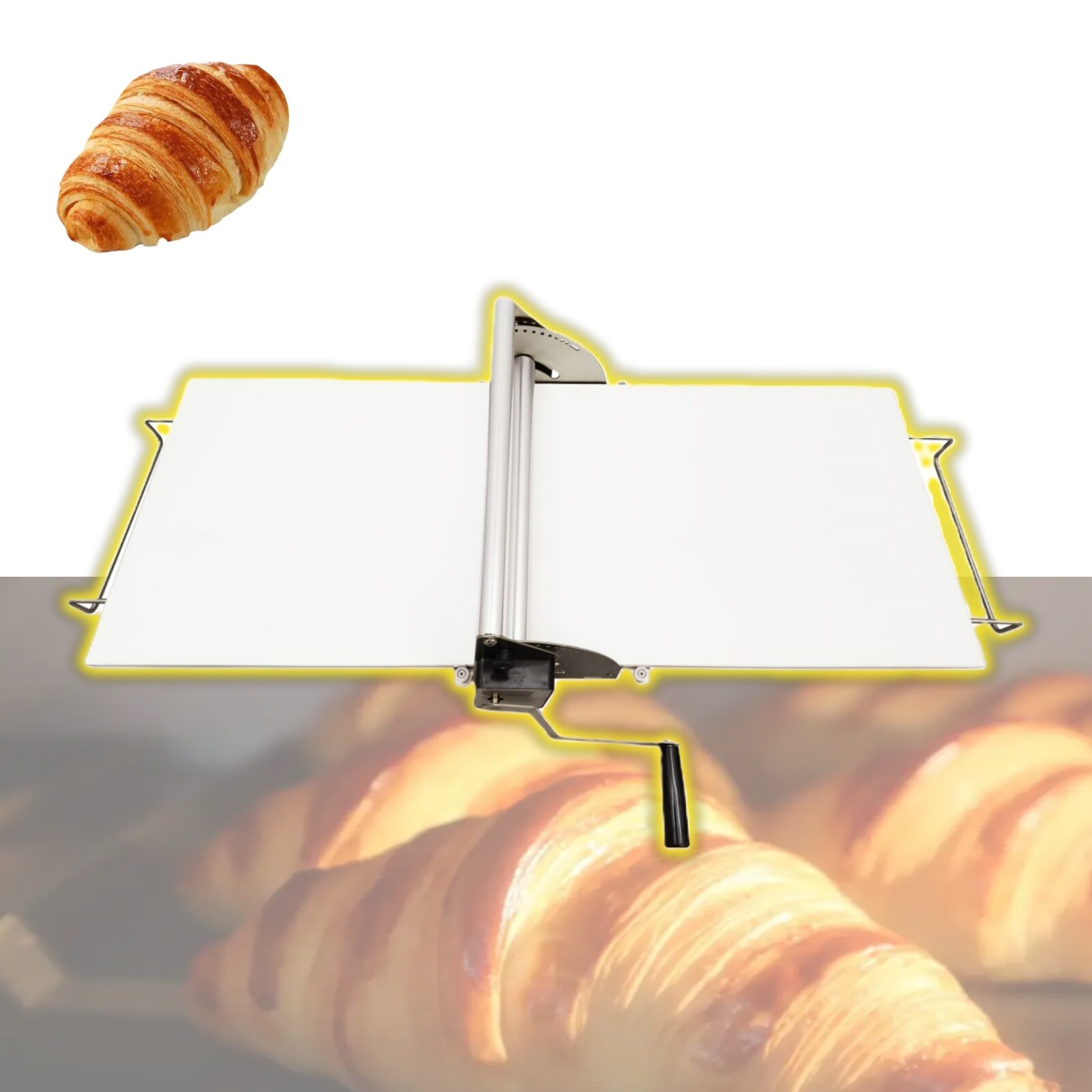 15″ PP Table Top Manual Stainless Steel Pastry Machine Pastry Dough Sheeter