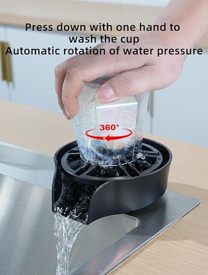 360° Rotating High Pressure Pull Out Glass Rinser Kitchen Sink Cup Bottle Washer