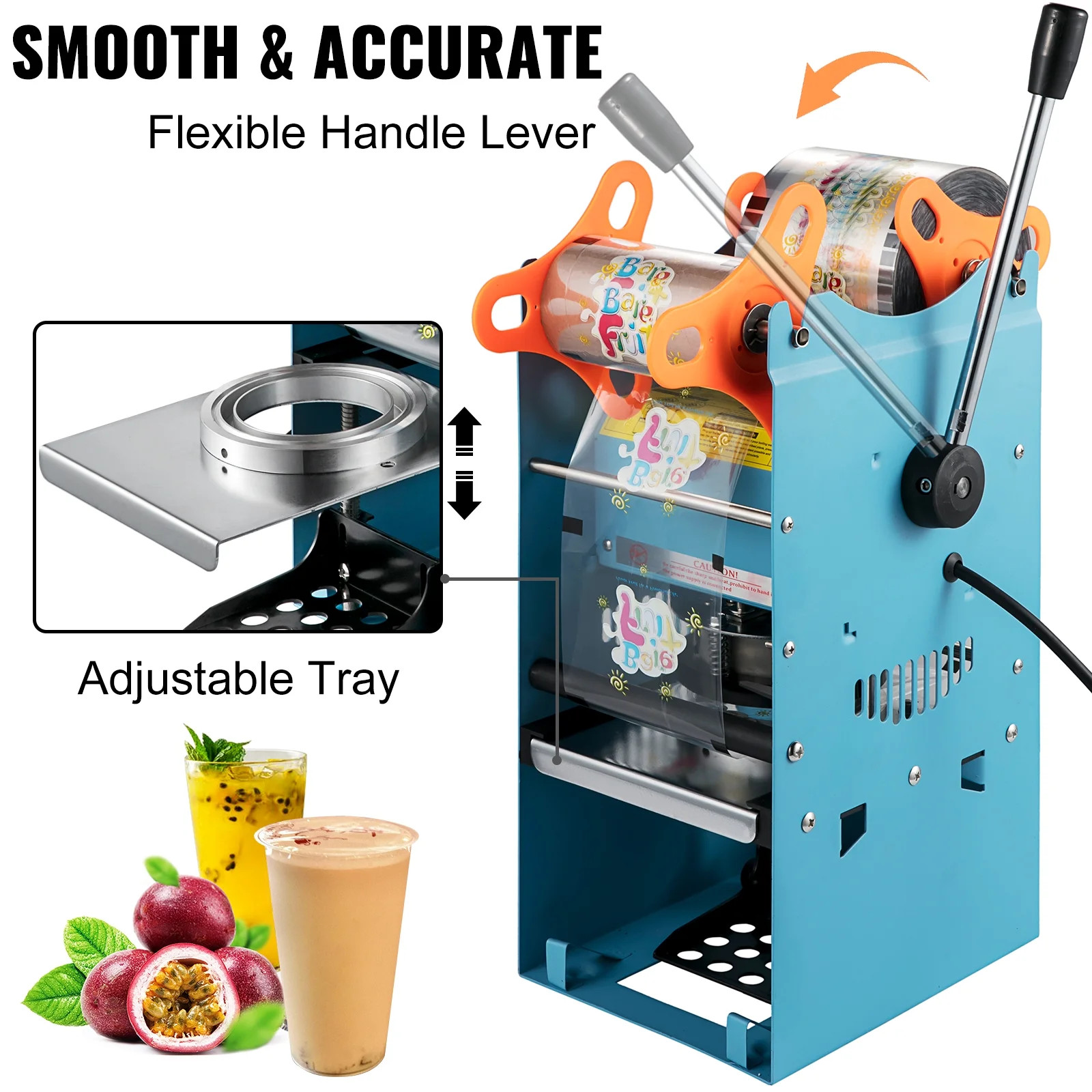 Manual Cup Sealing Machine 90/95mm Cups — 300–500 cups/hr, Semi-Auto