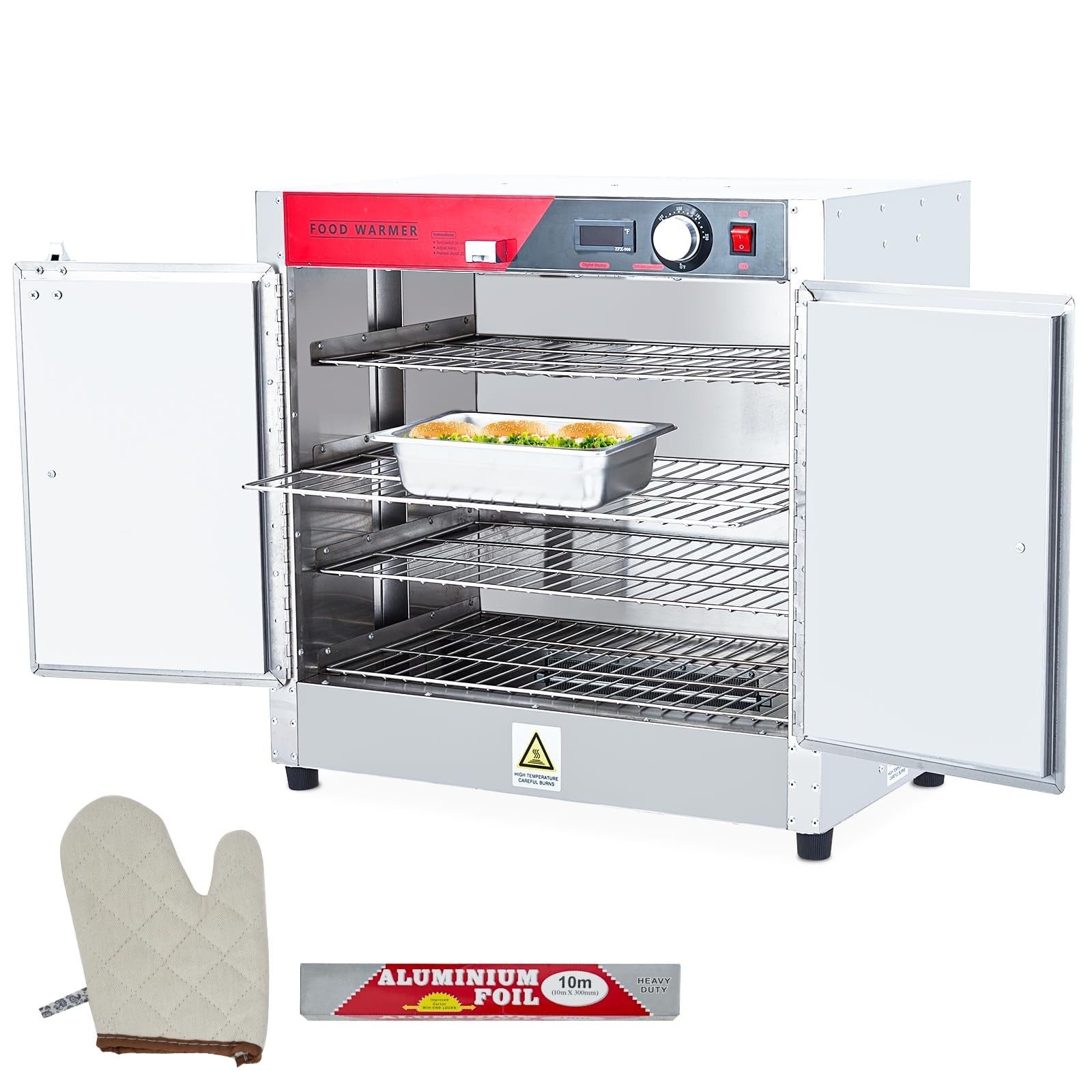 Hot Box Food Warmer 4-Tier Concession Warming Cabinet with Temperature Control