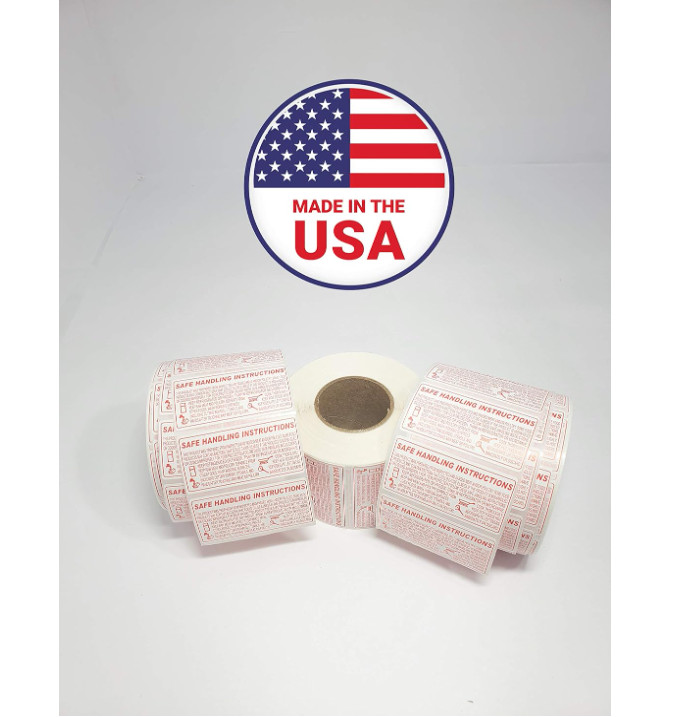 Food Safe Handling Instructions Label 1 Roll 1000 Labels 2.25 x 1.125 Inches