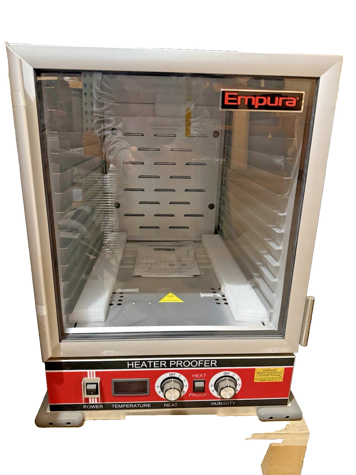 NEW Heater proofer, EMPURA HPIC-3414 1500W, Insulated door, 3′ casters, 185°F