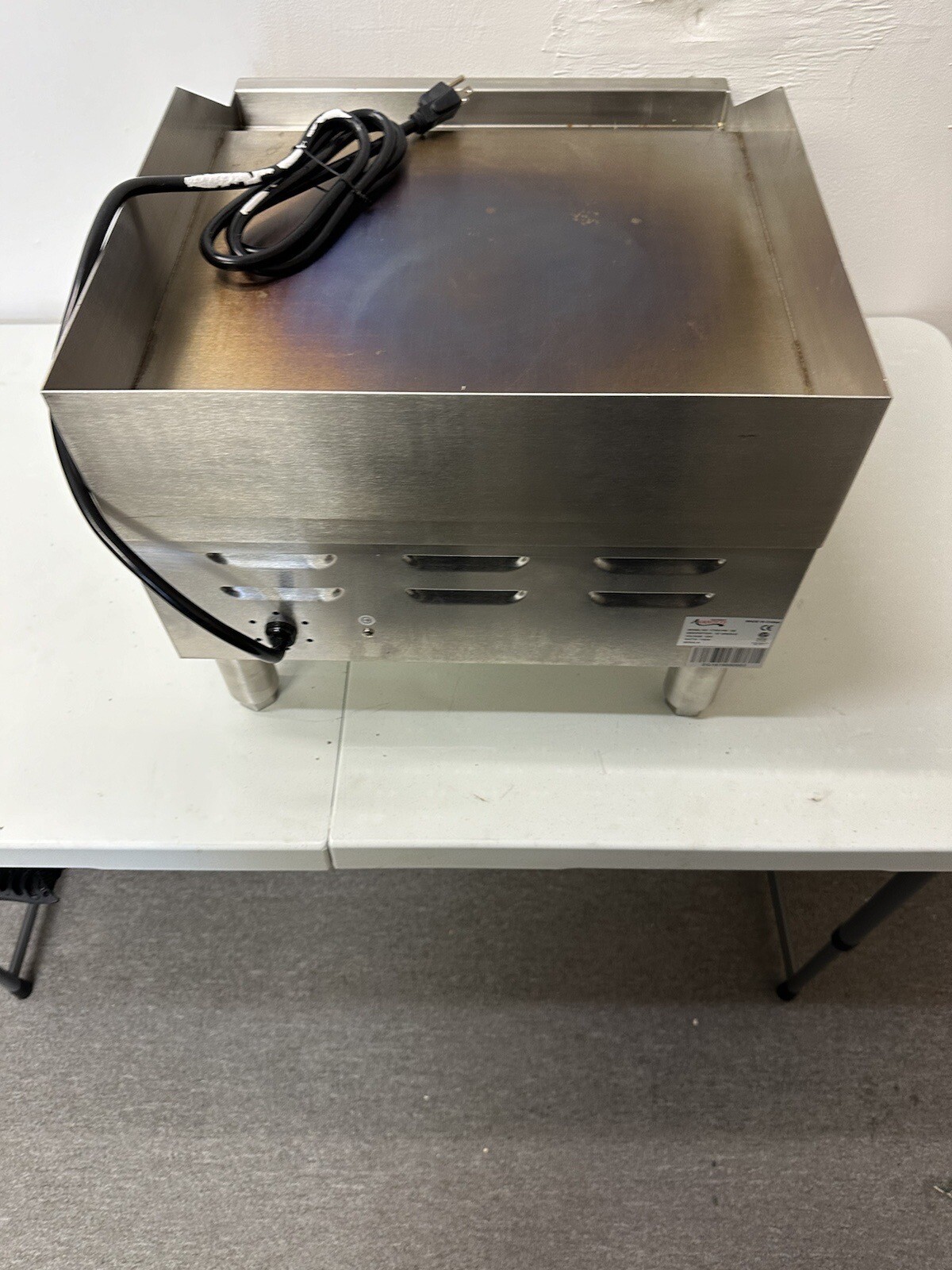 16″ Stainless Steel Electric Restaurant Countertop Flat Top Griddle 120V, 1750W