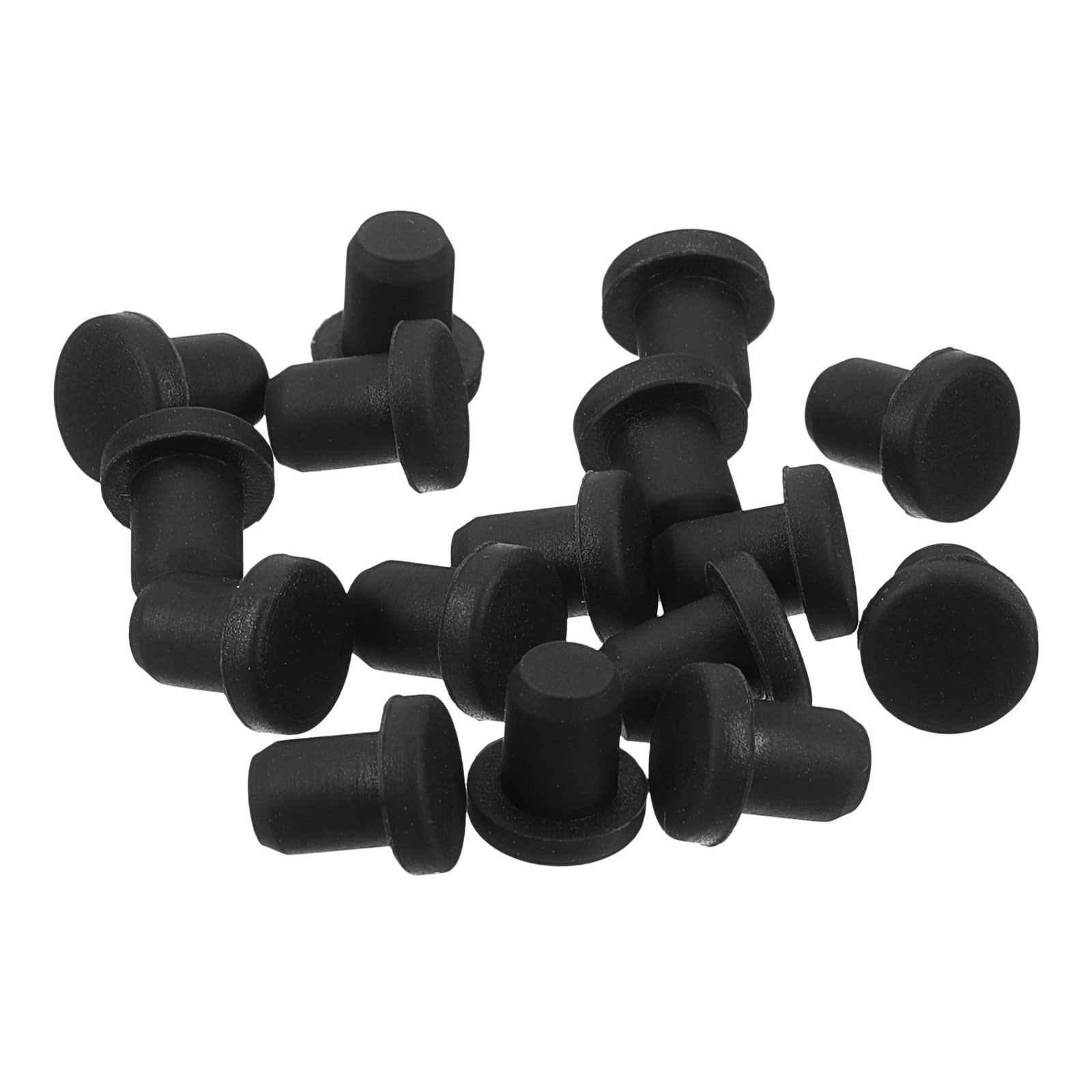32 Pcs Black Rubber Stopper 5.5mm Plug Holes for 5-5.3mmHole