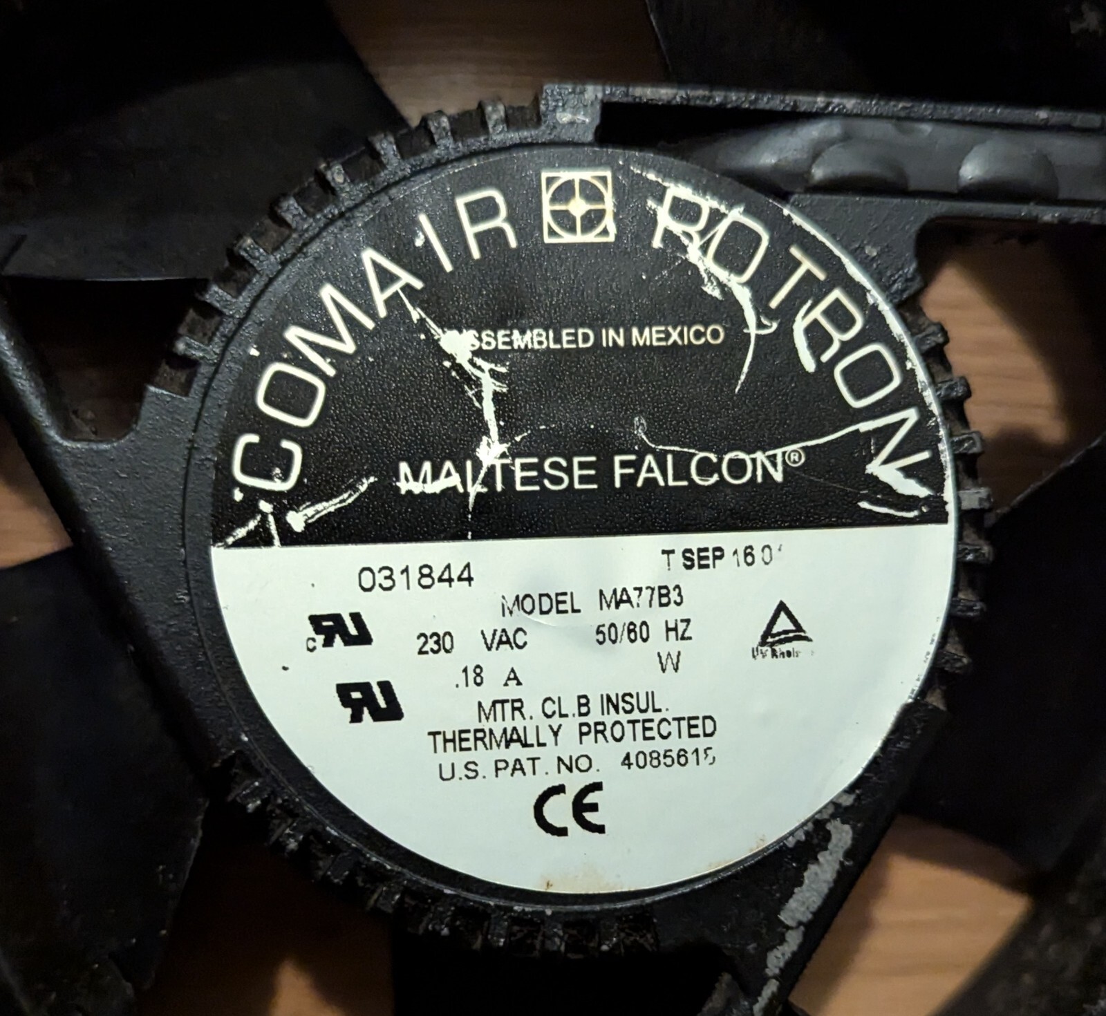 COMAIR ROTRON MA77B3 031844 230 Volt Cooling Fan