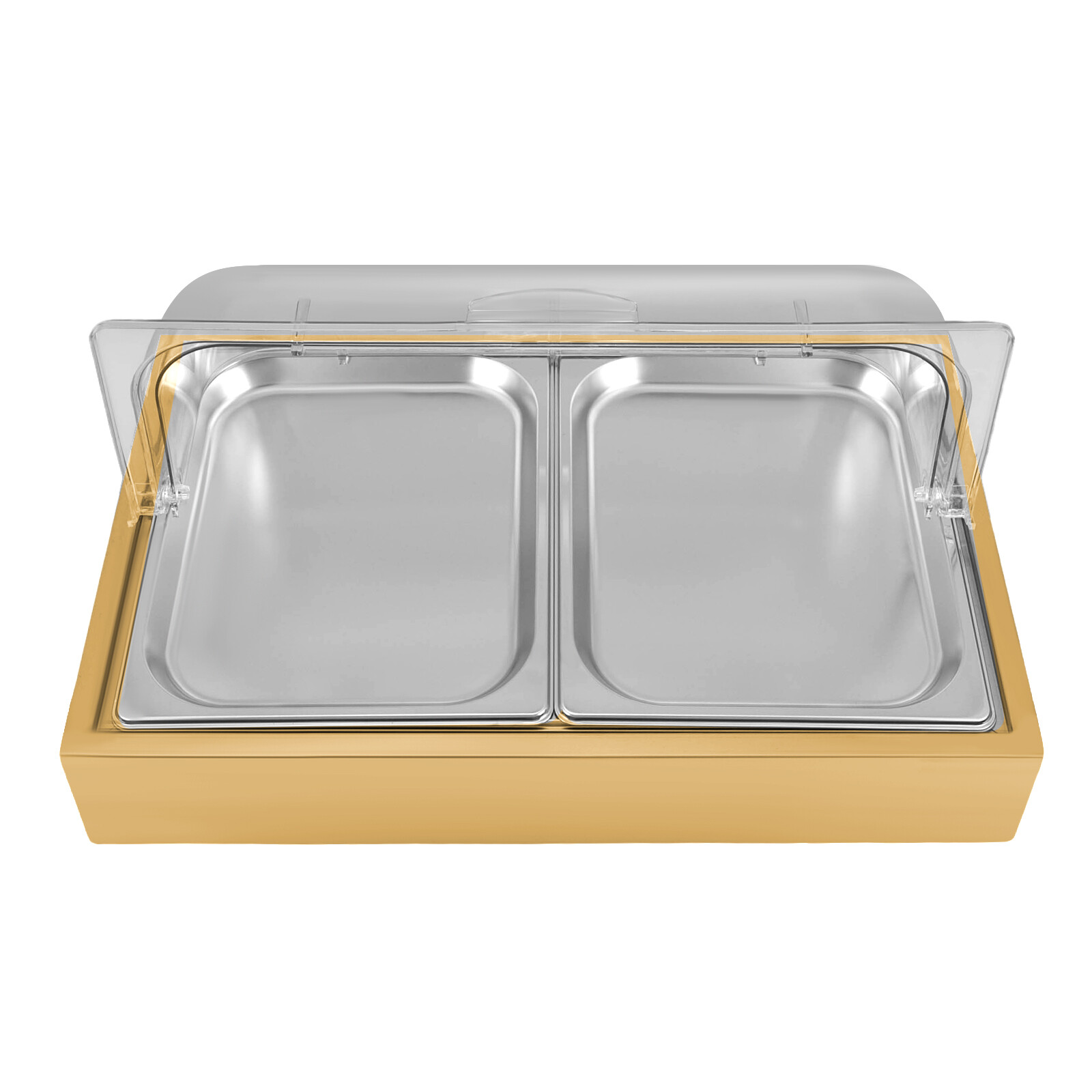 Dual Tray Buffet Food Serving Tray Modern Rectangular Tabletop Food Display Tray