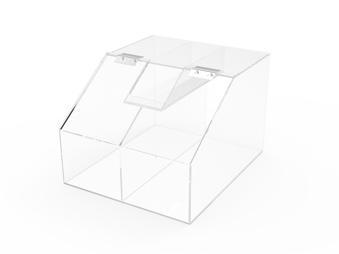 Returned item 2.5 Gallon Acrylic Candy Bin, 2 Compartments, Scoop Holder