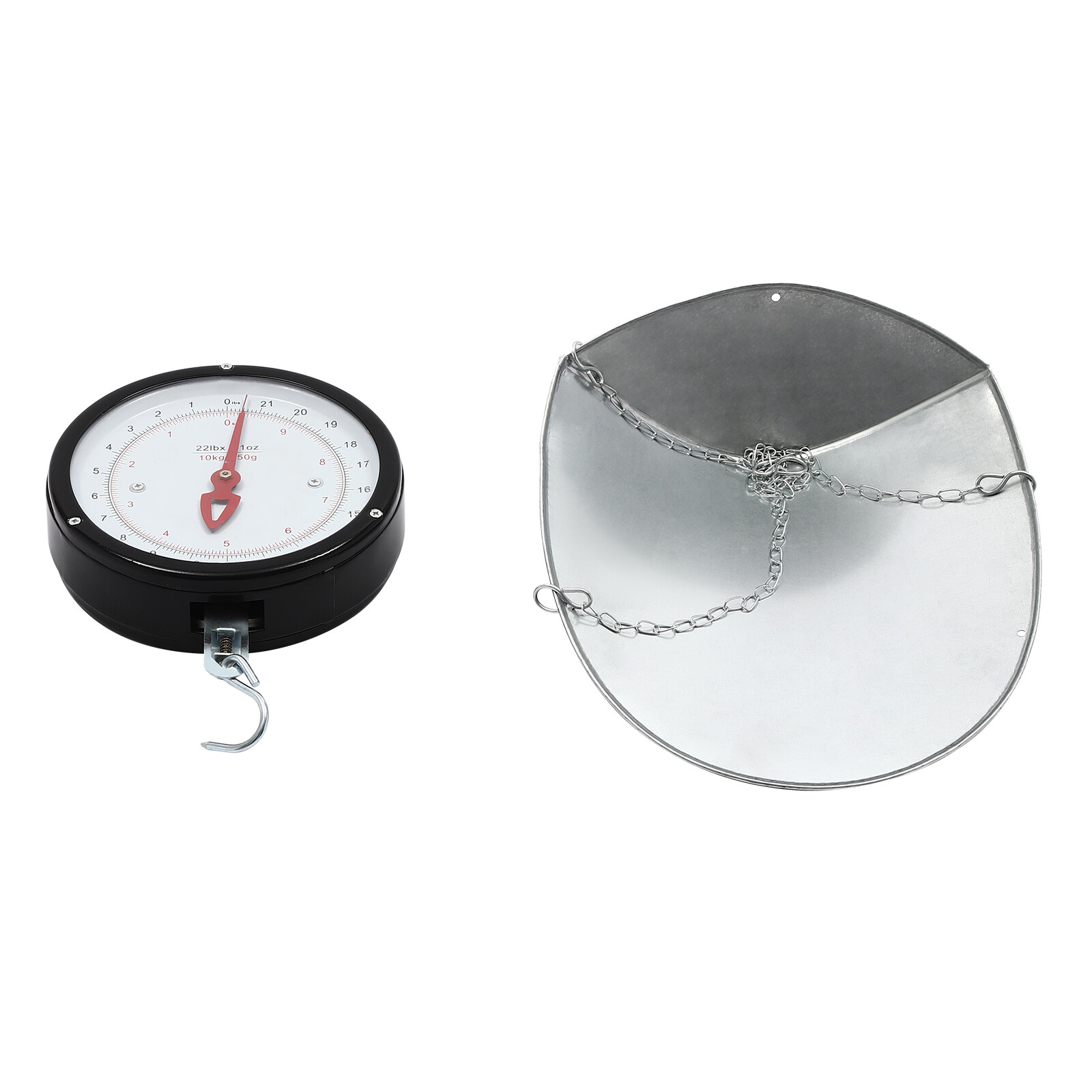 Double-sided Dial Hanging Scale 10kg/22lbs Circular Supermarkets Hanging Scale