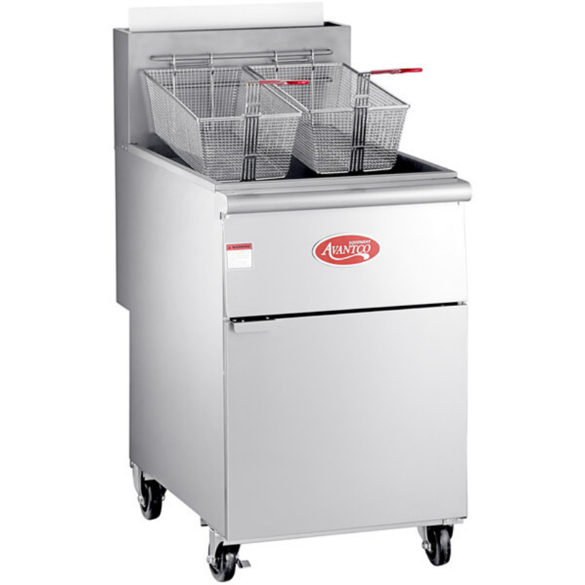 Stainless Steel Floor Commercial Kitchen NATURAL GAS Deep Fryer Cooker 70-100 lb