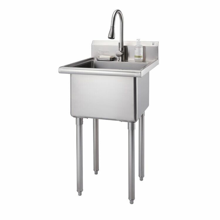 TRINITY EcoStorage Stainless Steel Utility Sink Pull-Out Faucet THA-0321