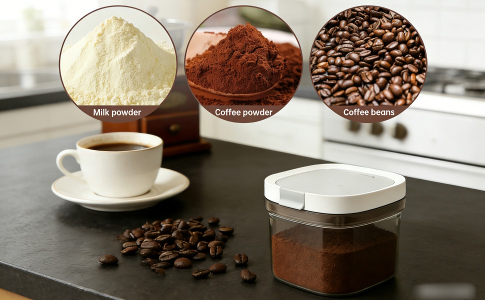 Airtight Coffee Stora Container with Magnetic Scoop, Coffee Beans and