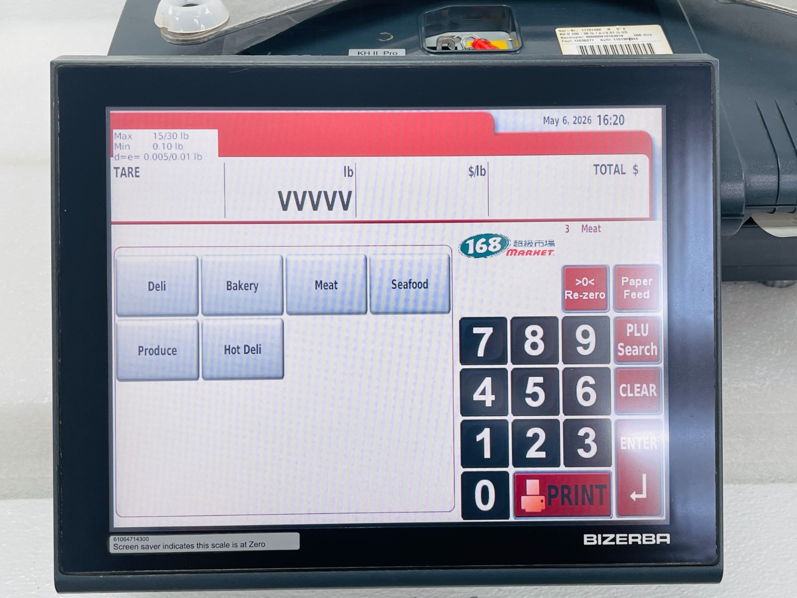 USED – Bizerba KH Series KH II 100 PRO 30 lb. PC Countertop Computing Scale