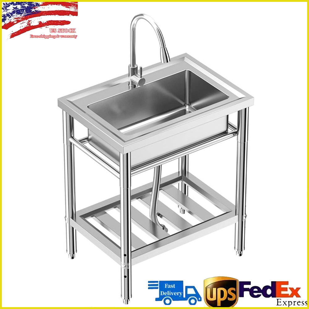 Stainless Steel Utility Sink Commercial Restaurant Laundry Sink Kitchen Sink