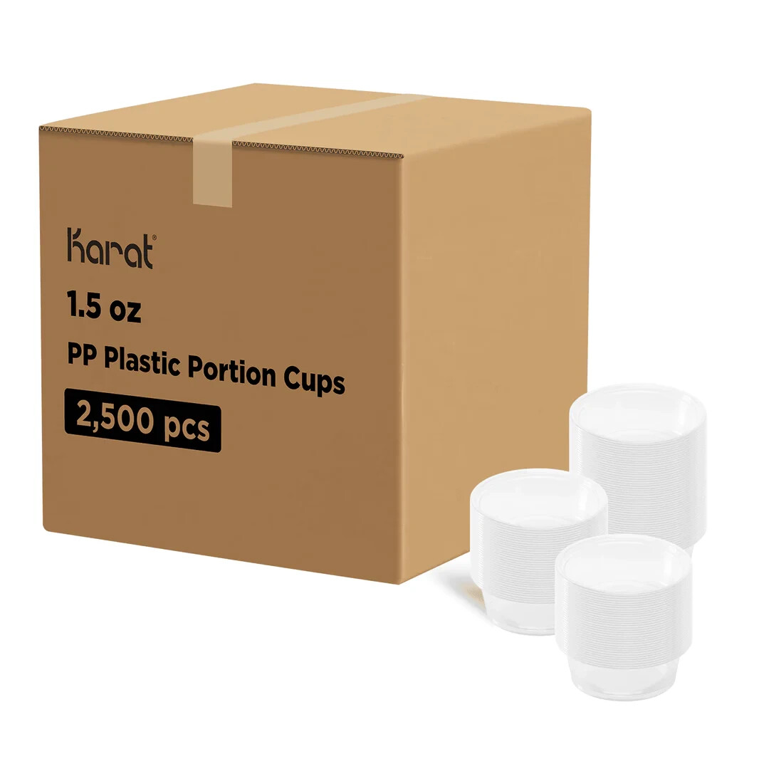 Karat 1.5oz PP Plastic Portion Cups – Clear – 2,500 ct, FP-P150-PP