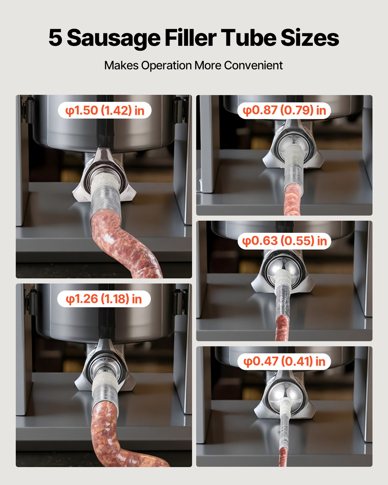 VEVOR Manual Sausage Stuffer 7 LBS / 3 L Dual-Speed Meat Stuffer with 5 Tubes