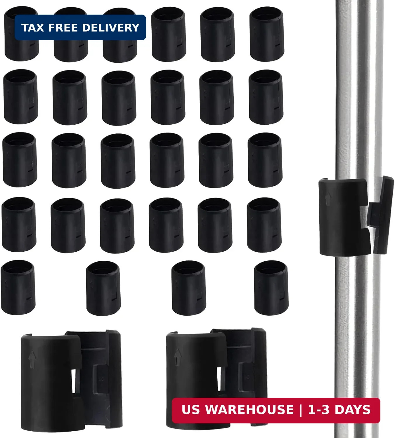 50pack 7/8 Inch Wire Shelving Shelf Lock Clips, Plastic Shelving Clips Replaceme