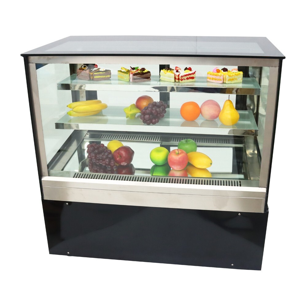 220V Electric Countertop Right-Angle Cake Visual Showcase Automatic Defrost 300W