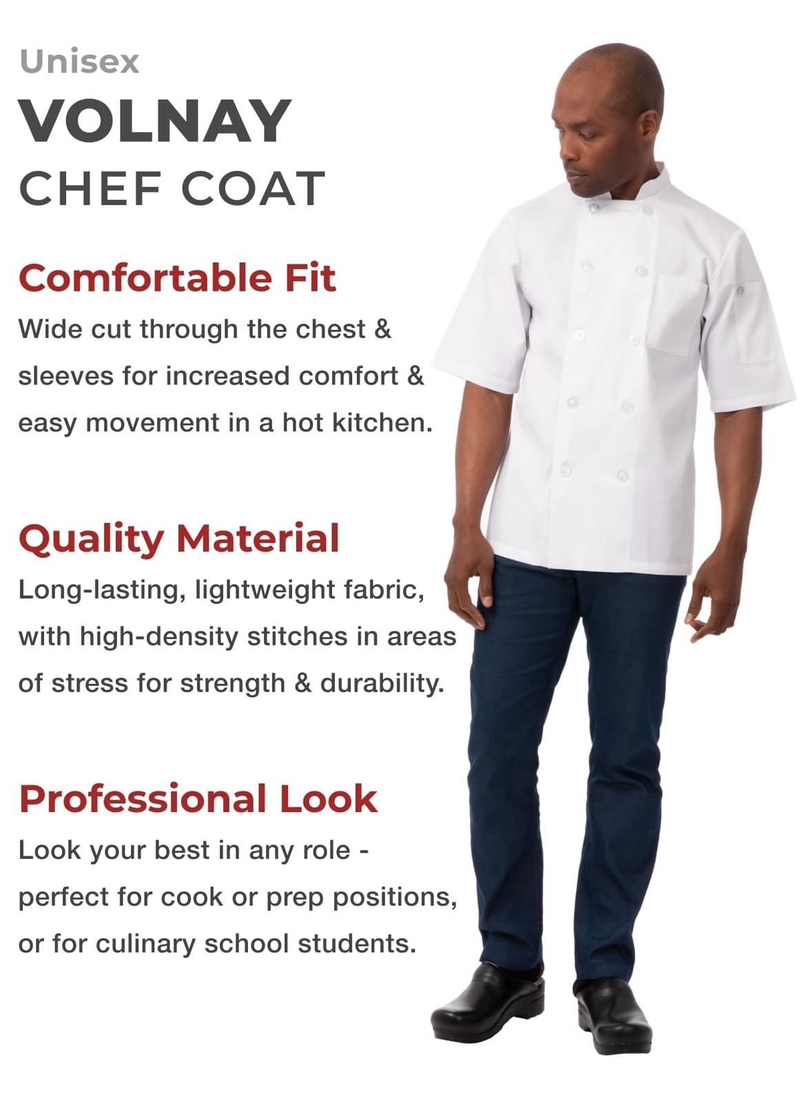 Men’s Volnay Chef Coat White 3X-Large