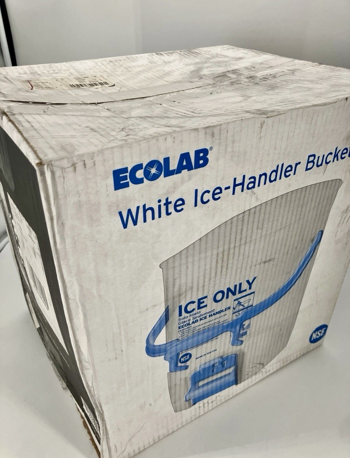 Ecolab Ice-Handler Clear Ice Bucket, Dishwasher Safe, Storage Bracket, NSF. NEW