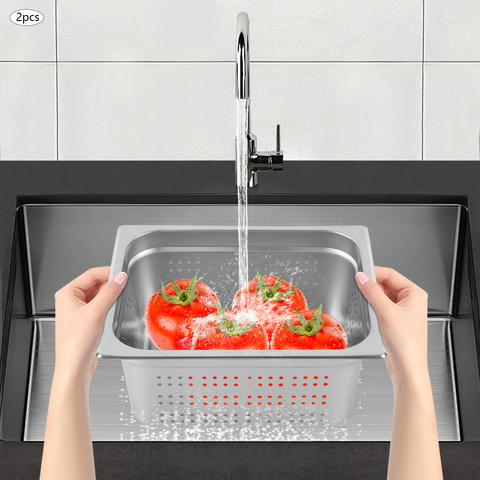 NEW!1/2-Size Perforated Stainless Steel Steam Table Food Pan 6″ Deep Hotel Pan