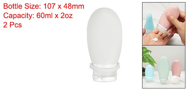 2Pcs Silicone Squeeze Bottle 2oz Refillable Travel Bottles Clear