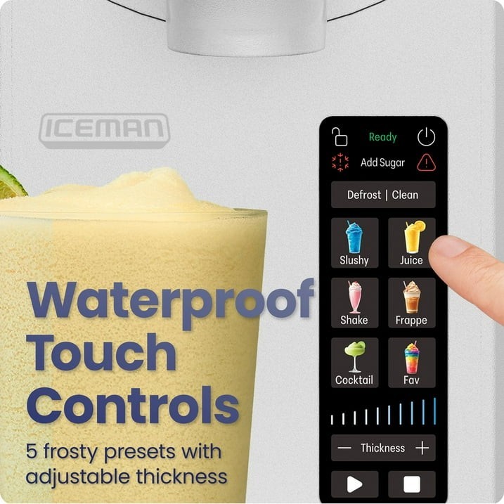 Chefman Iceman Slush Ease Slushy Maker Frozen Drink Machine Touchscreen White