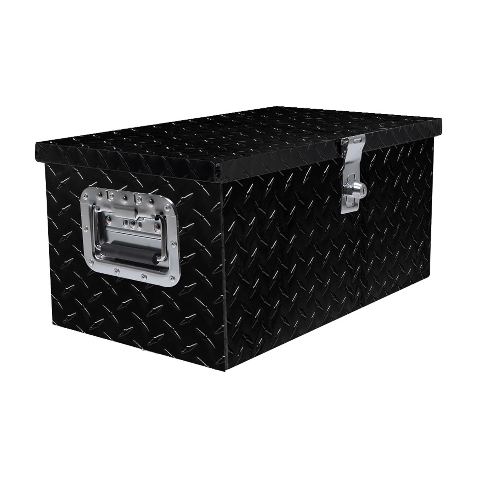 20in Black Aluminum Tool Box Truck Bed RV Trailer Storage with Lock 20x12x9.5in