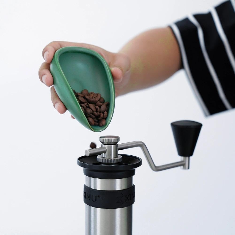 Dark Green Ceramic Coffee Beans Dosing Cup Tray Small Espresso Tool