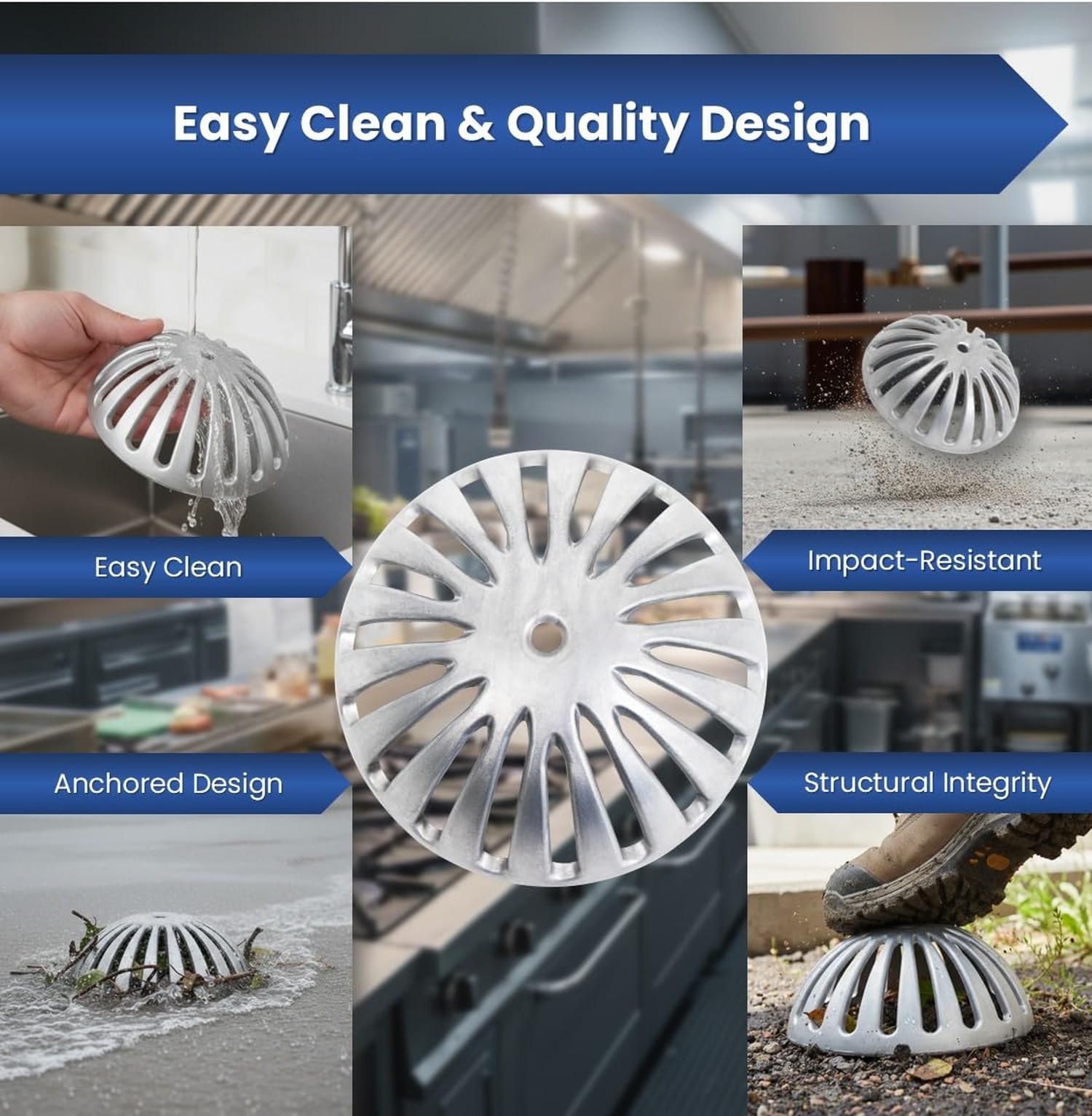 GSW FS-DS Aluminum Dome Strainer, Floor Sink Drain Cover for 12″ Floor Sink. …