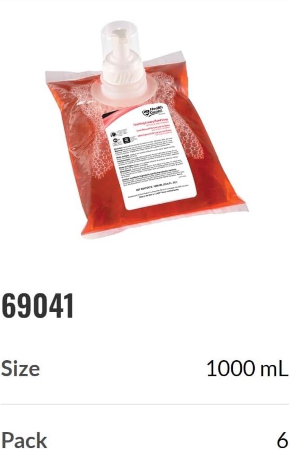 Kutol 69041-1 EZ Foaming Luxury Hand Soap 1000 mL Bag 6/CS – GOJO®
