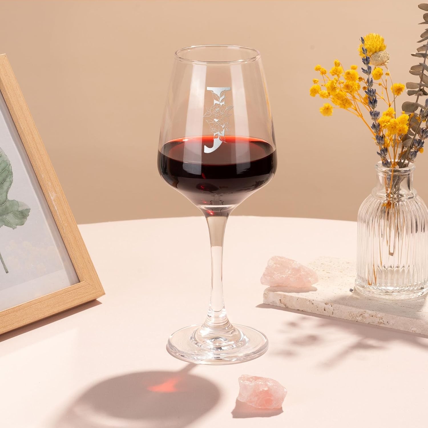 Monogrammed Wine Glass Gifts for Women Personalized A-Z Wine Glass Customized
