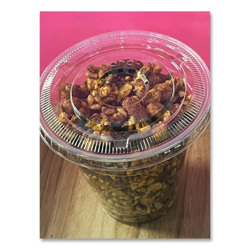 Karat PET Lids, No Hole Flat Lid, 12-24 oz Cups, Plastic, Clear, 1,000/Carton
