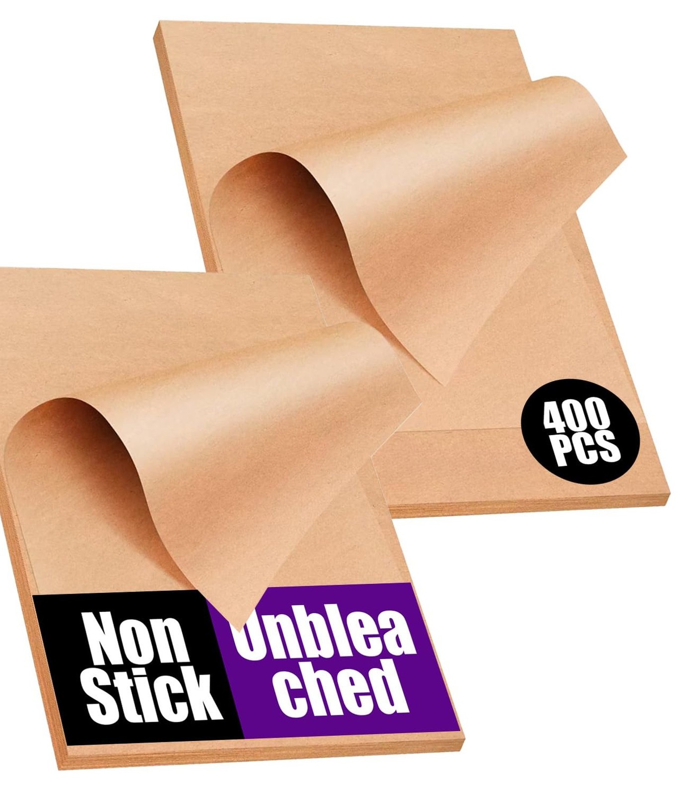 400PCS Unbleached Parchment Paper Sheets for Baking 12×16 Inches, Non-Stick a…