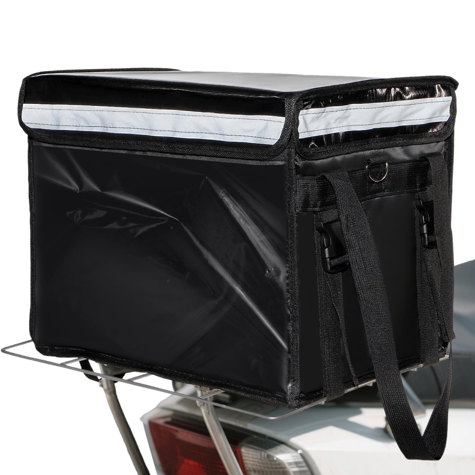 Insulated Food Delivery Bag for Bike, Pizza Delivery Bag with Divider and Rea…
