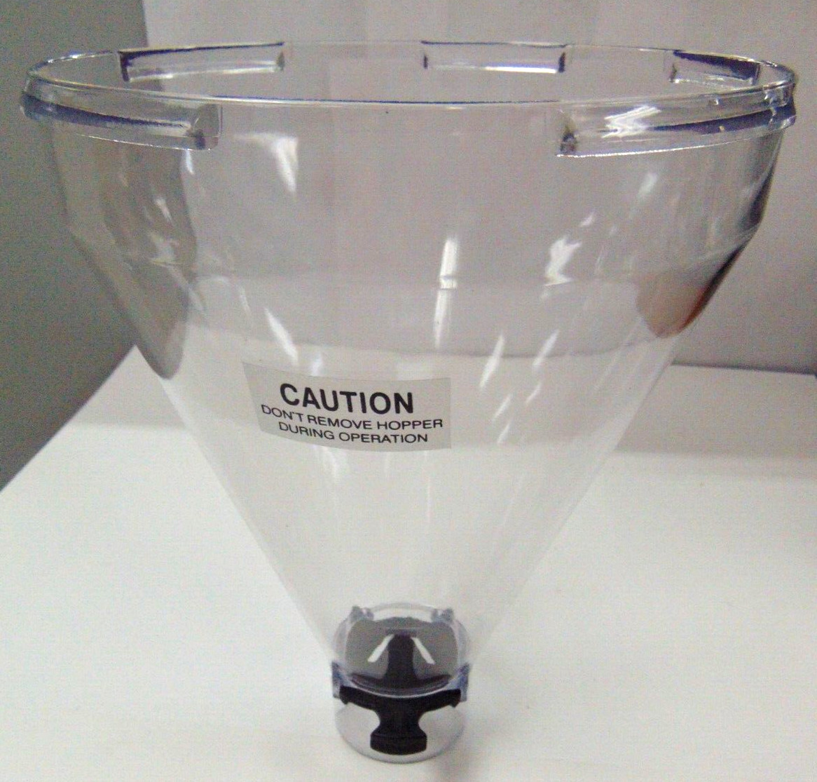 CLEAR HOPPER UNBRANDED ITEM NO.HKN-27800092 HEIGHTH 10-1/4″ HAS A SHUT OFF GATE