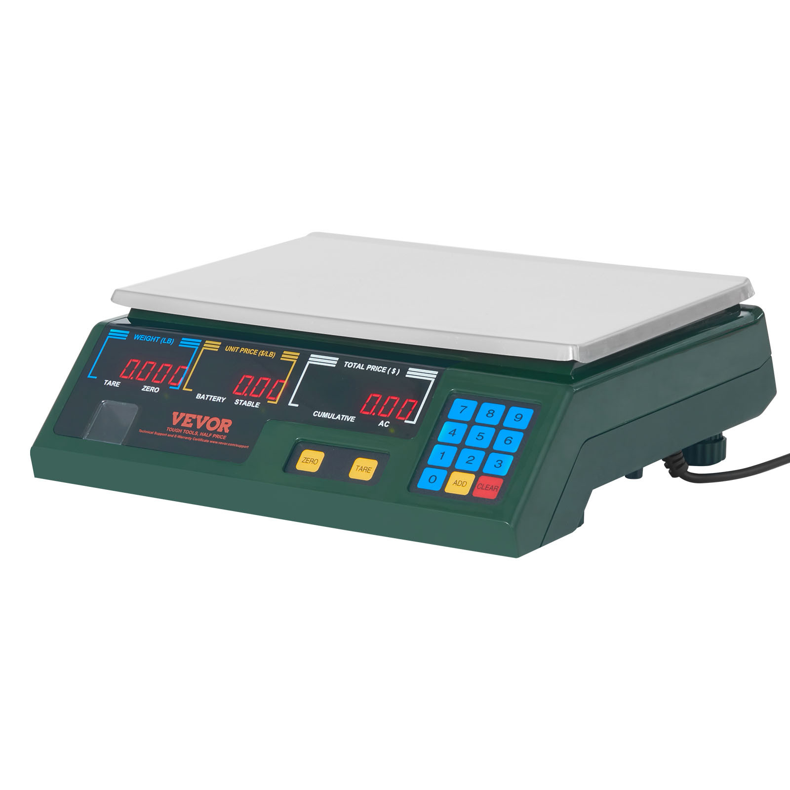 VEVOR 66Lbs 30KG Electronic Price Computing Scale Commercial Food Meat Weighting