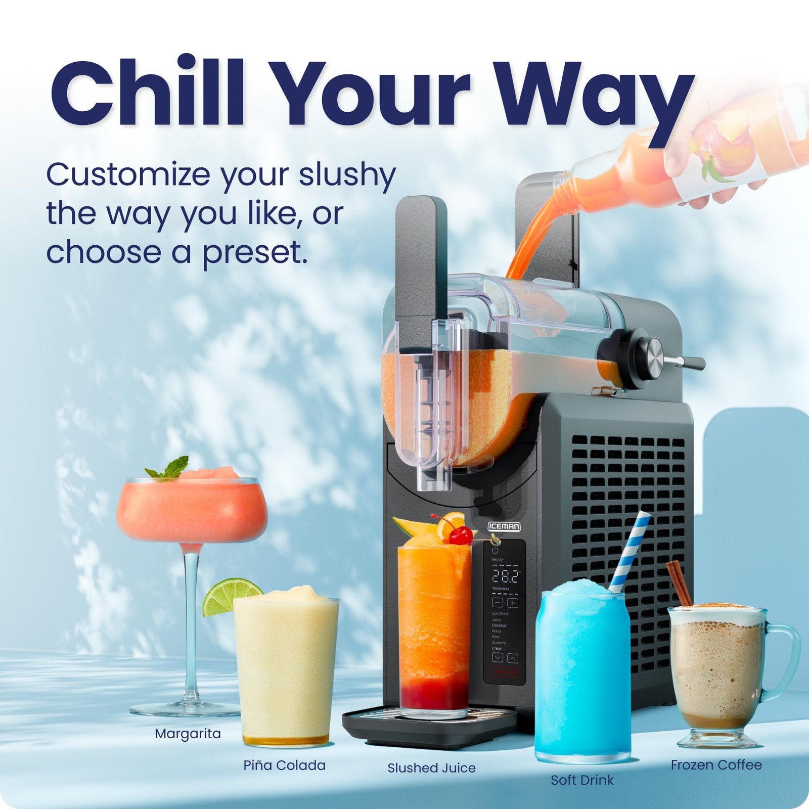 Iceman by Chefman Slush-Ease 68oz Slushie Machine, 48oz Liquid Capacity