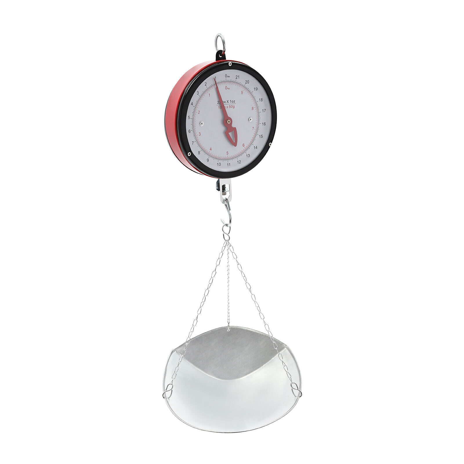 10kg/22lbs Double-sided Supermarkets Dial Hanging Scale Circular Hanging Scale