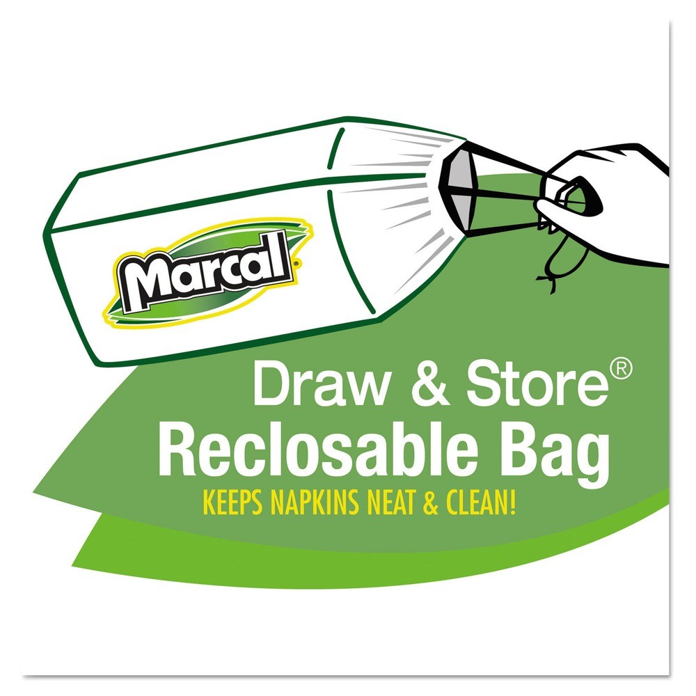 Marcal 6506PK 1-Ply Recycled Folded Lunch Napkins – White (400/Pack) New