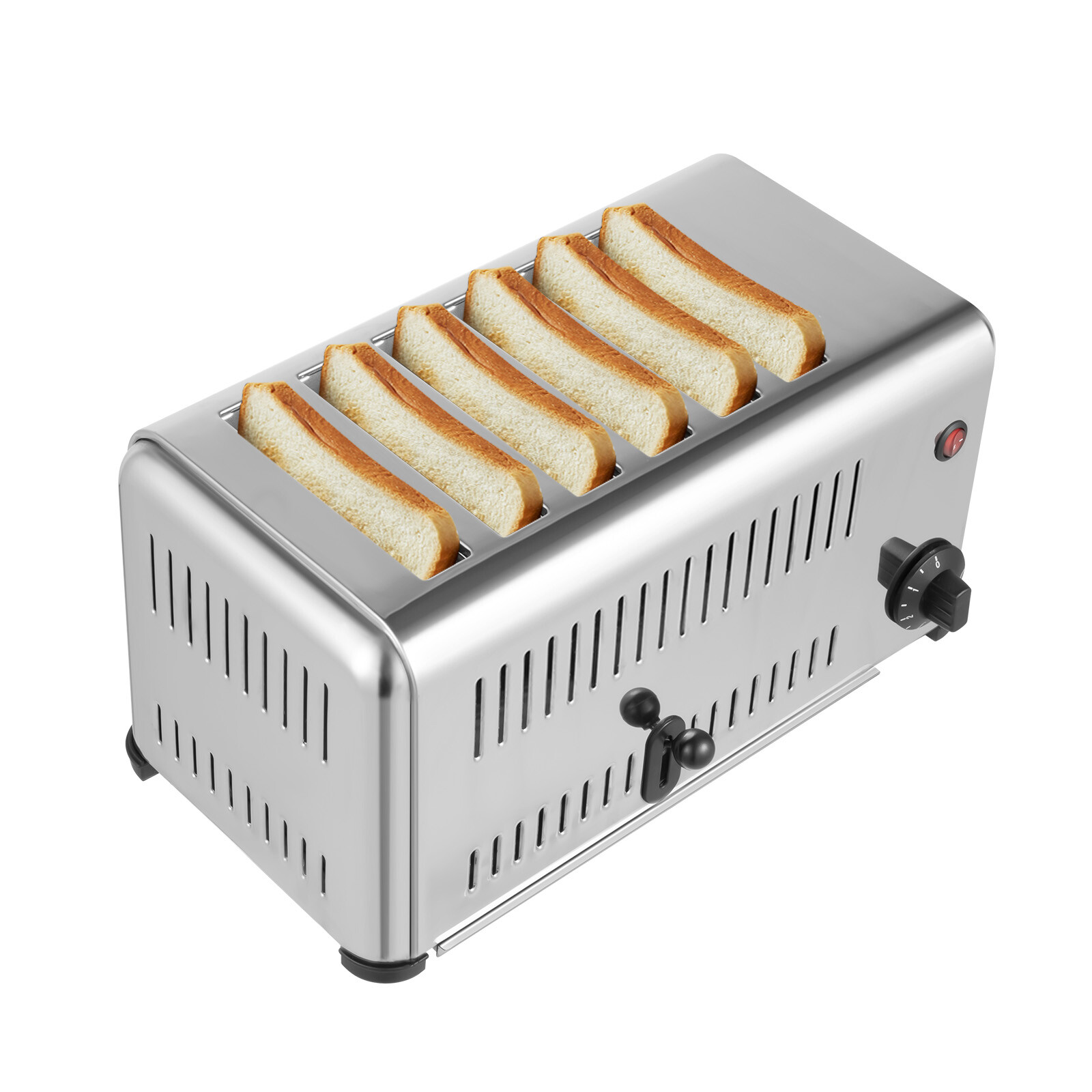 6-Slice Toaster Silver Pop-Up Electric Toaster Stainless Steel 6 Slots Toaster~