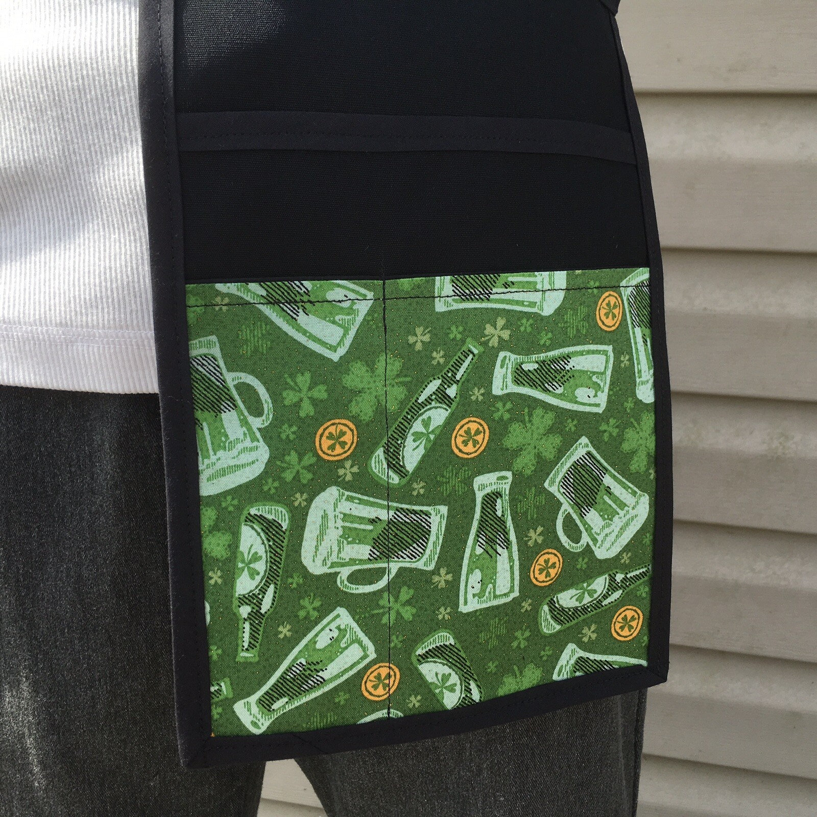 Beer Printed I Pad MINI Pocket Side Hip Apron Bar Waiter Waitress Money Pouch