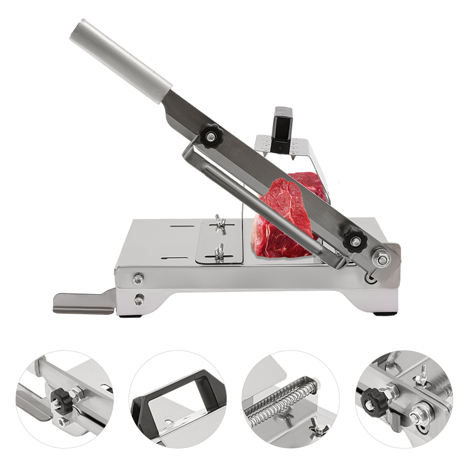 Stainless Steel Manual Meat Slicer Slicing Machine Frozen Meat Beef Bones Cutter