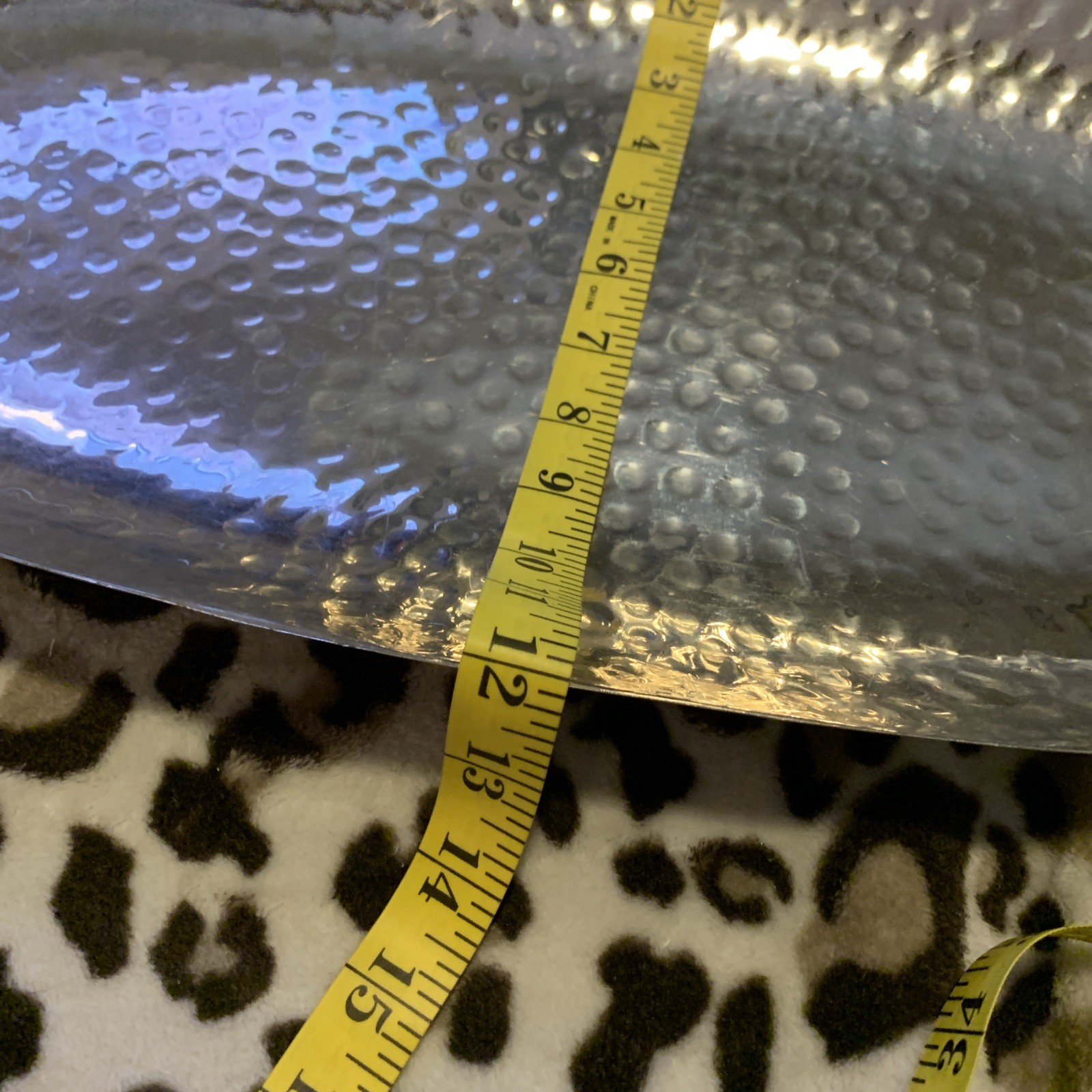 American Metalcraft Oval Hammered metal tray 22 1/2 x 12