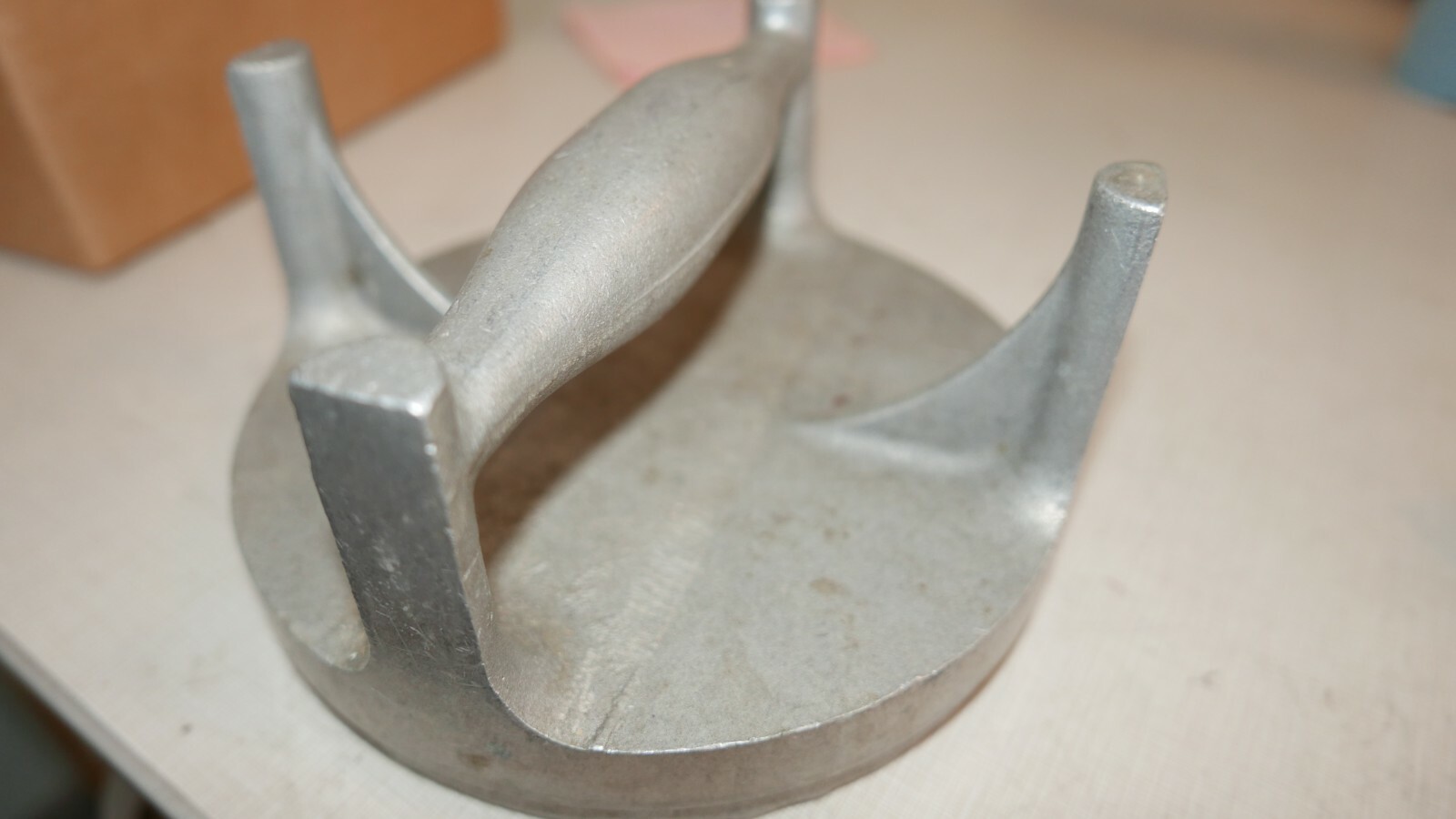 Unknown Make 7 7/16 dia. Round Aluminum Food Pusher for Commercial Processor *