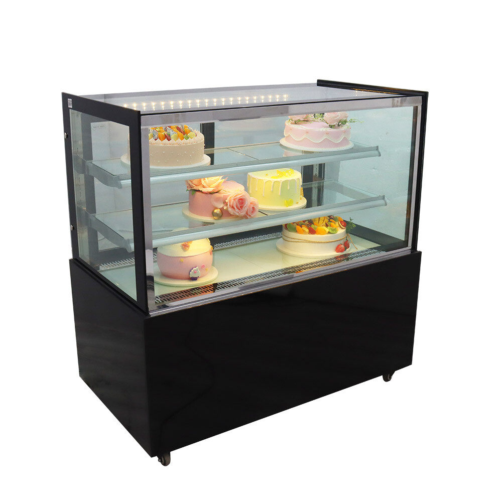 Floor Model Refrigerated Display Case Rear Door Air Cooling Adjustable Rack 220V